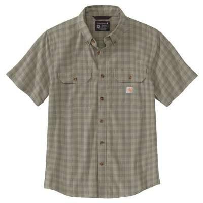 Carhartt Mens Big and Tall Loose Fit Midweight Short Sleeve Plaid Shirt