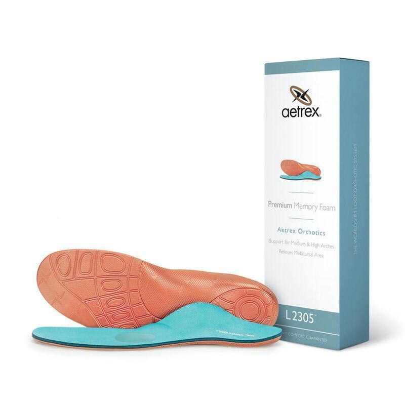 Aetrex Mens Premium Memory Foam Cupped Heel Metatarsal Support Orthotics