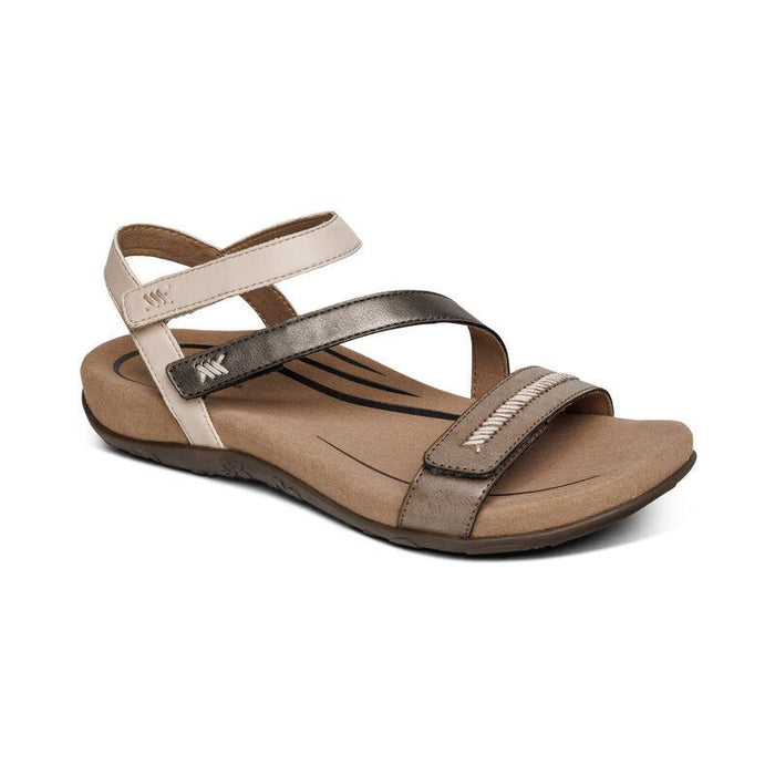 Aetrex Womens Gabby Adjustable Quarter Strap Sandals