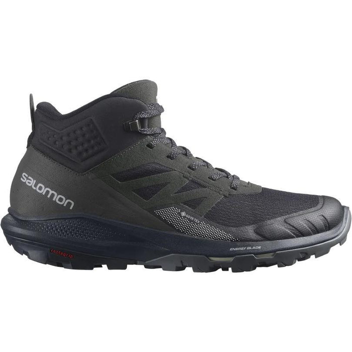 Salomon Mens Outpulse Mid Goretex Hiking Shoe in Black Vanilla Ice