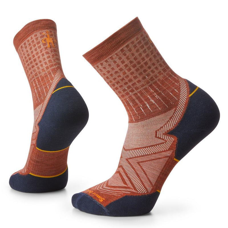 Run Targeted Cushion Patterned Mid Crew Socks