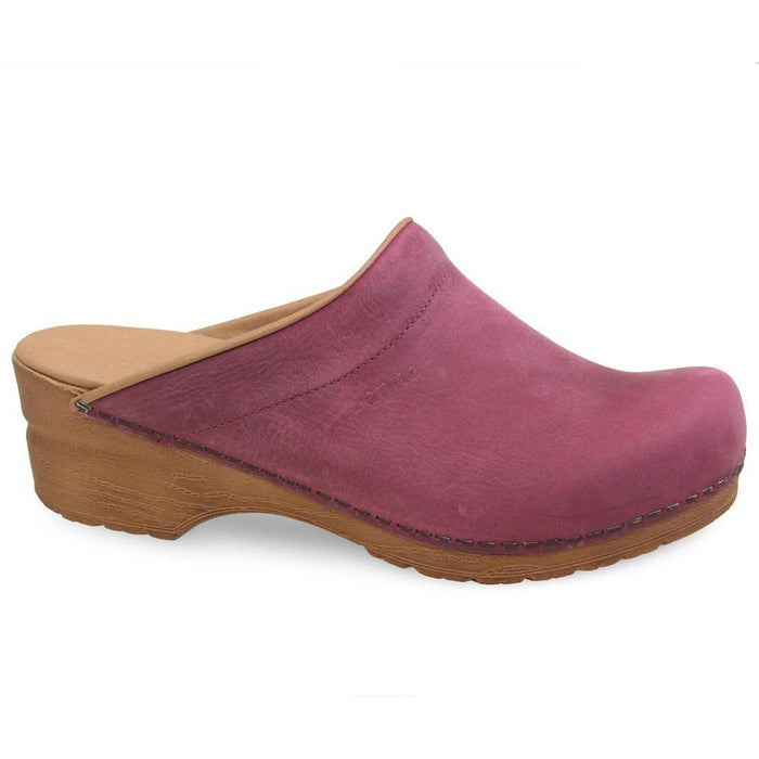 Sanita Womens Ellis Oiled Leather Open Back Clog