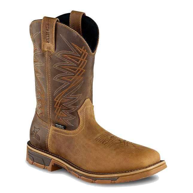 Men's 11" Marshall Steel Toe Waterproof Pull On Boot | Brown