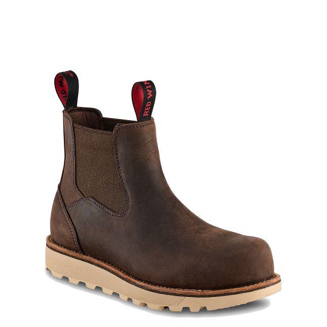 ココア ④ Men's Traction Tred Lite Safety Toe Chukka Boots | Brown — Kenco