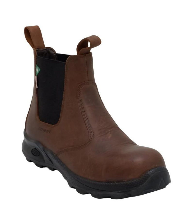 Men's Caledonia Fiberglass Toe Slip On 6" Work Boots | Brown