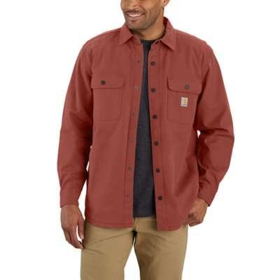 Carhartt Mens Rugged Flex Relaxed Fit Canvas FleeceLined Shirt Jac