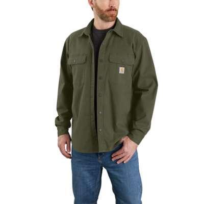 Carhartt Mens Rugged Flex Relaxed Fit Canvas FleeceLined Shirt Jac