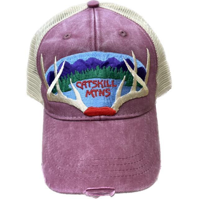 Kenco Customs Catskill Antlers Distressed Ollie Mesh Back Cap