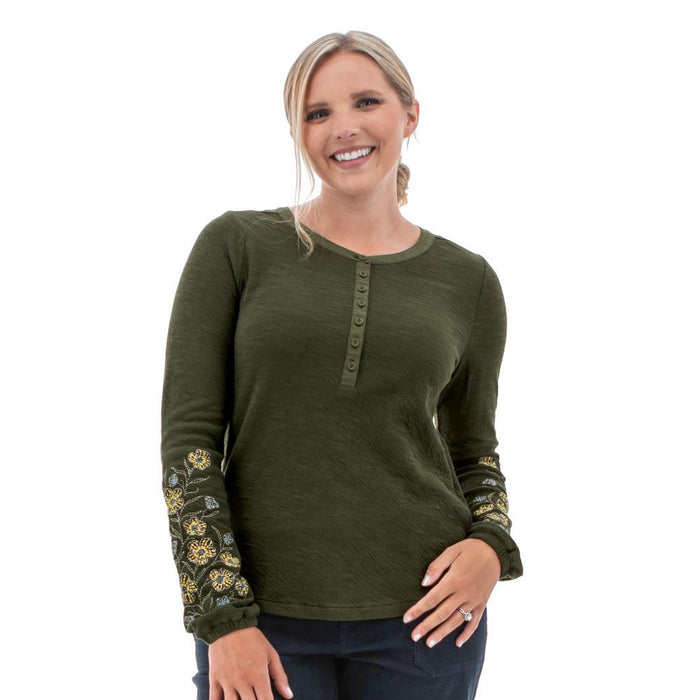 Aventura Womens Larkin Long Sleeve Henley Top