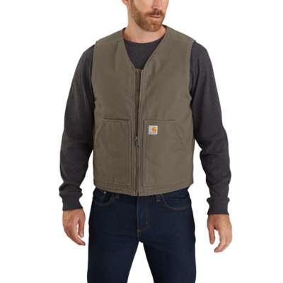 Carhartt Mens Big and Tall Relaxed Fit Washed Duck Sherpa Lined Vest