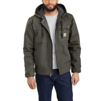 Carhartt Mens Big and Tall Relaxed Fit Washed Duck Sherpa Lined Utility Jacket