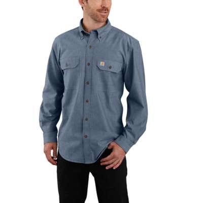 Carhartt Mens Loose Fit Midweight Chambray Long Sleeve Shirt