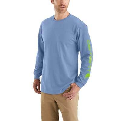 Carhartt Mens Loose Fit Heavyweight Long Sleeve Logo Sleeve Graphic T