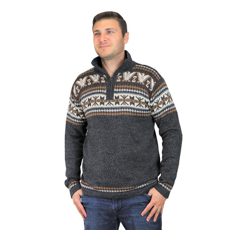 Artesania Men's Native Inspired Quarter Zip Sweater