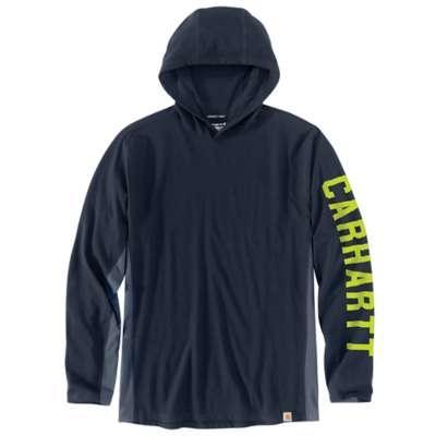 Carhartt Mens Force Relaxed Fit Midweight Long Sleeve Logo Graphic Hooded TShirt