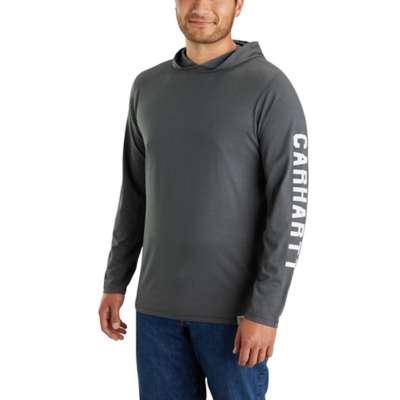 Carhartt Mens Force Relaxed Fit Midweight Long Sleeve Logo Graphic Hooded TShirt