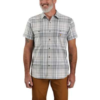 Carhartt Mens Rugged Flex Relaxed Fit Lightweight Short Sleeve Plaid Shirt Big and Tall Sizes