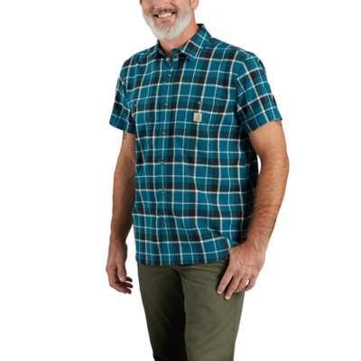 Carhartt Mens Rugged Flex Relaxed Fit Lightweight Short Sleeve Plaid Shirt Big and Tall Sizes