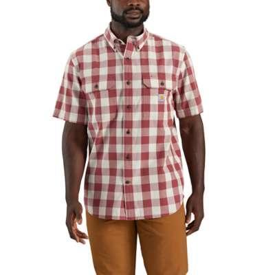 Carhartt Mens Loose Fit Midweight Short Sleeve Plaid Shirt Big and Tall