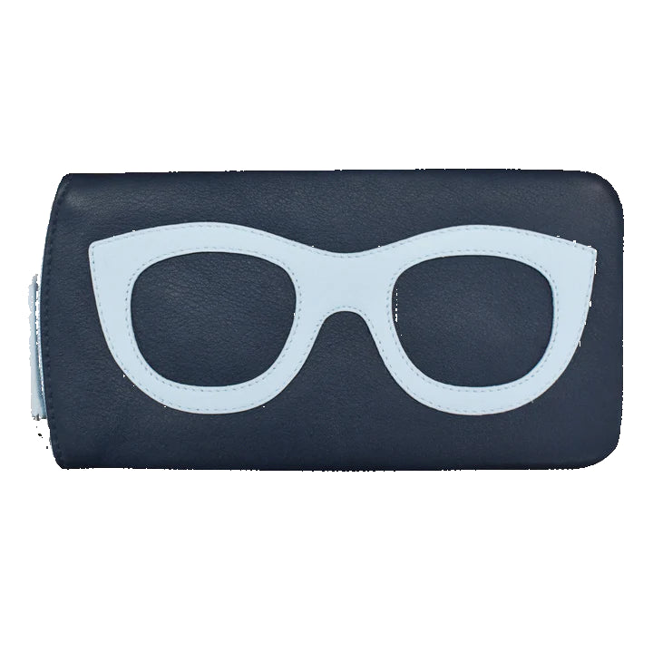 Eyeglass Case With Frame Design | Classic Navy/Chambray