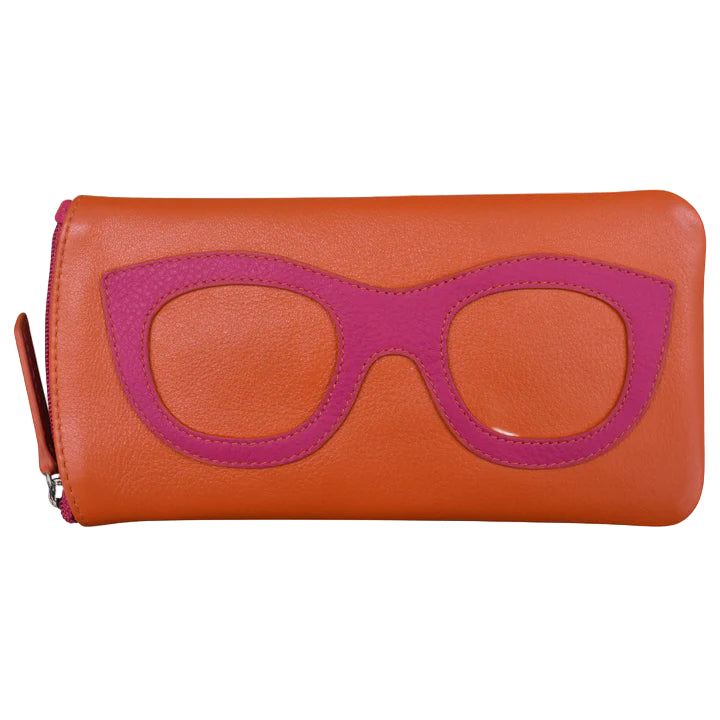 Eyeglass Case With Frame Design | Orange/Pink