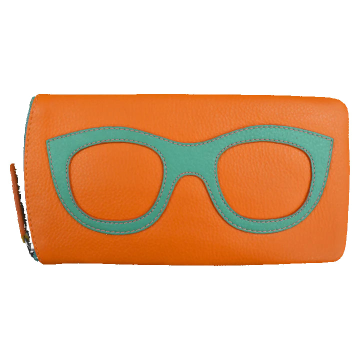 Eyeglass Case With Frame Graphic | Papaya/Turquoise