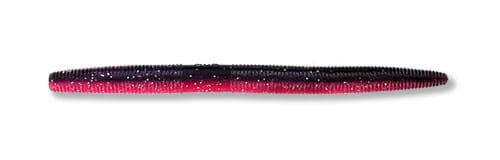 fishing bait worm black body with pink stripe
