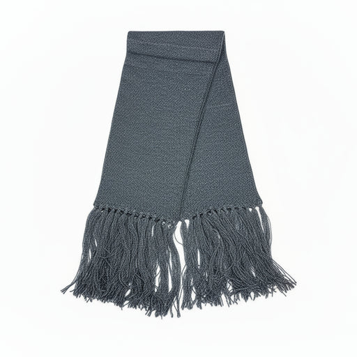 Blue colored scarf against a white background. 