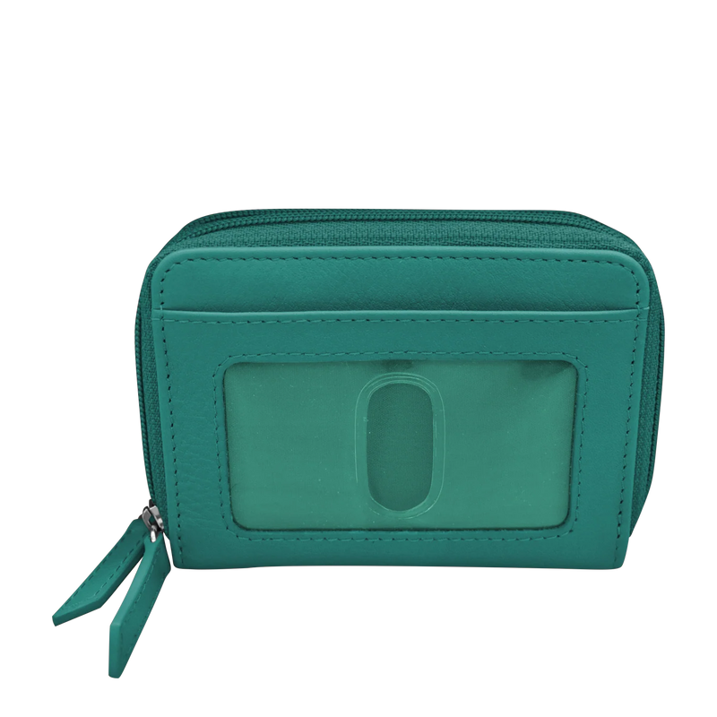 Double Zip Accordion Credit Card Holder with RFID Blocking