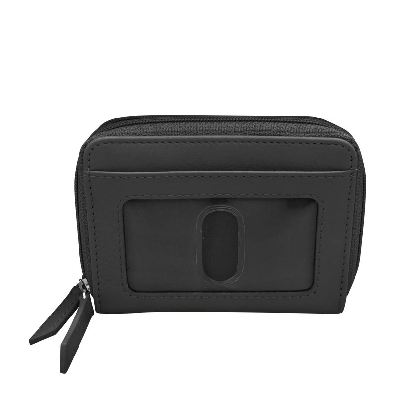Double Zip Accordion Credit Card Holder with RFID Blocking