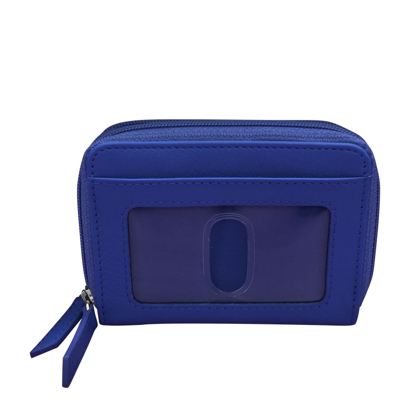 Double Zip Accordion Credit Card Holder with RFID Blocking