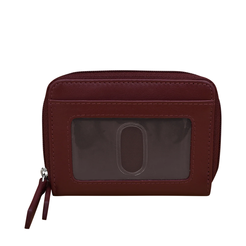 Double Zip Accordion Credit Card Holder with RFID Blocking