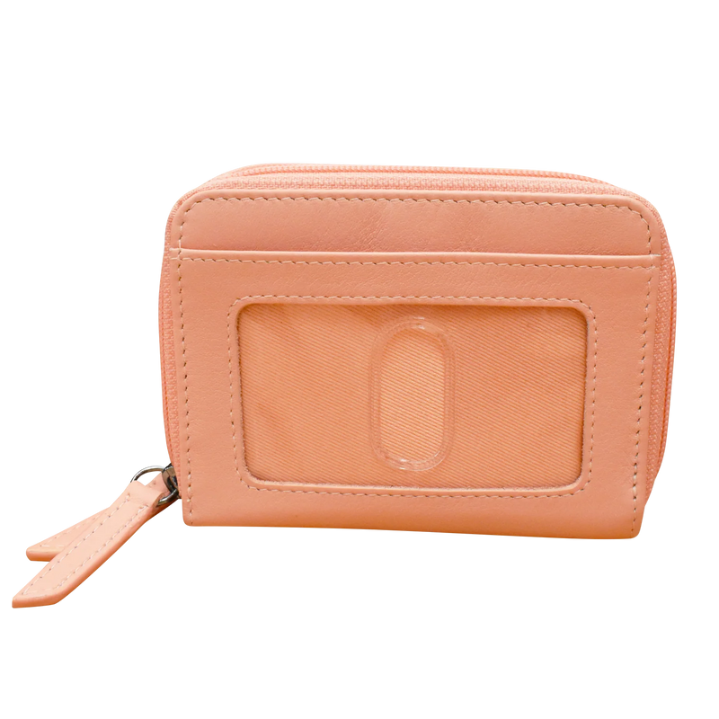 Double Zip Accordion Credit Card Holder with RFID Blocking