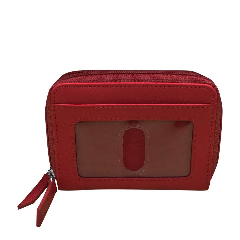 Double Zip Accordion Credit Card Holder with RFID Blocking