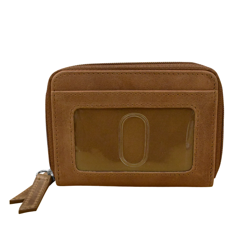 Double Zip Accordion Credit Card Holder with RFID Blocking