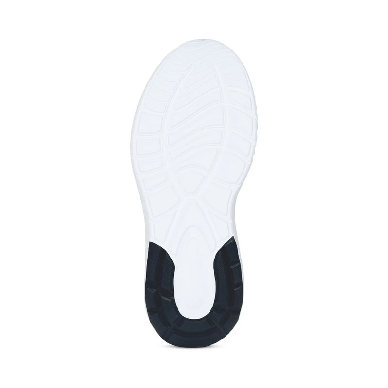 White shoe insole with black heel cup on a white background