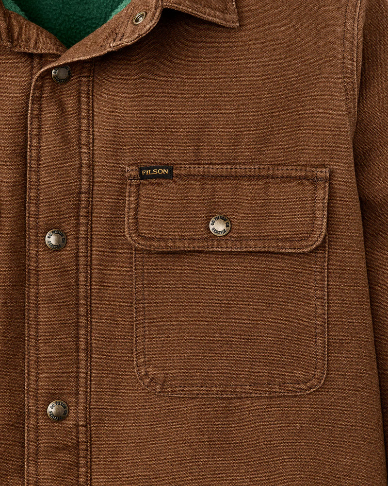Men's Fleece Lined Jacket Shirt | Brown