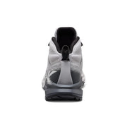 keen Targhee apex in a grey and dark grey color with white ascents on a black sole. 