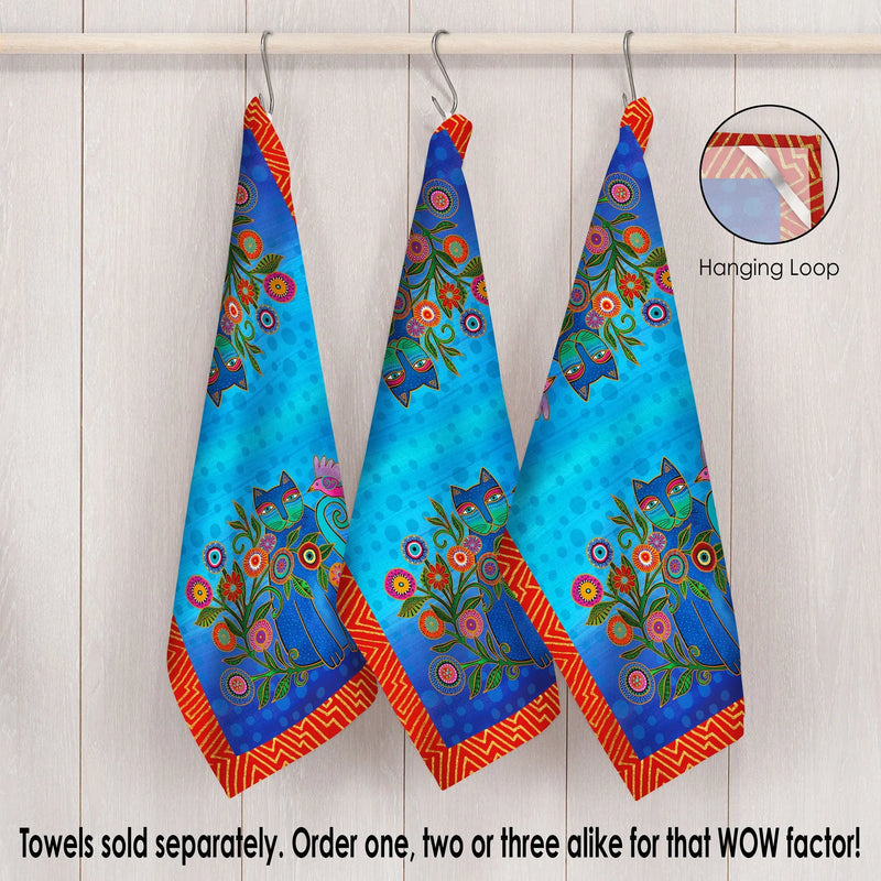 Tea Towel | Laurel Burch Cerulean Cats