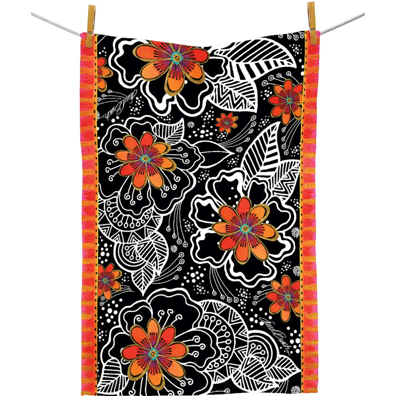 Tea Towel | Laurel Burch Orange Blossoms