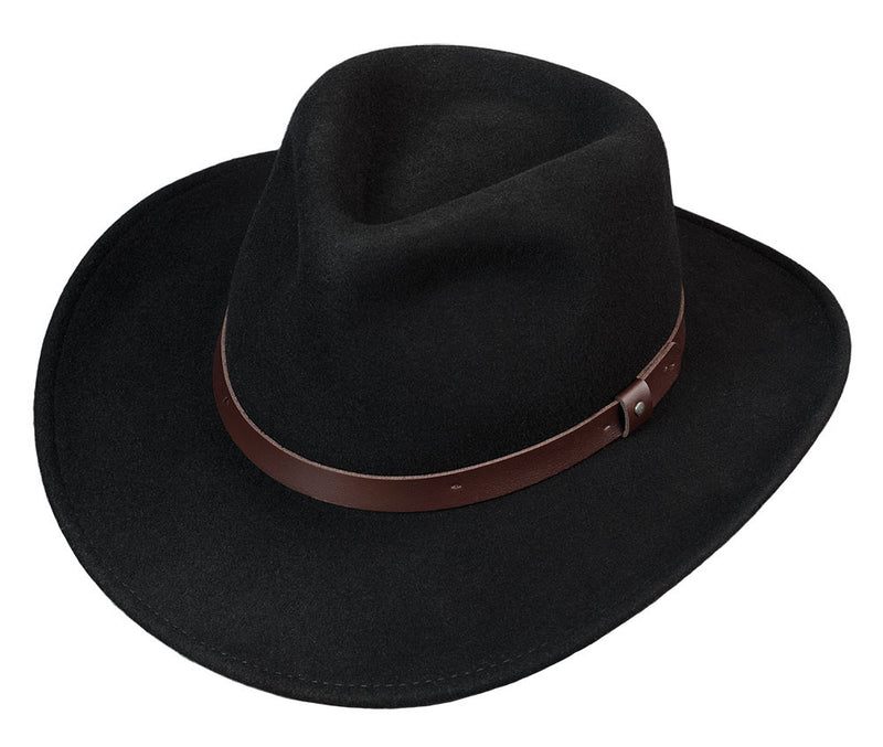 Blazing Saddle Felt Outback Hat | Black