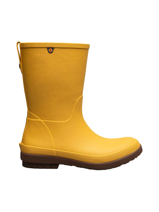 Yellow rain boot on a white background