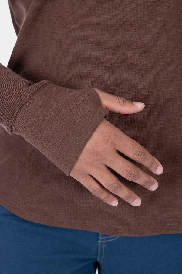 Women's Honed Long Sleeve Thermal Henley | Kodiak Brown