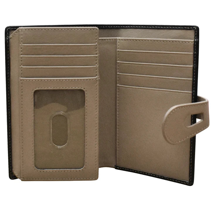 Medium Cut Out Tab Wallet | Black Taupe