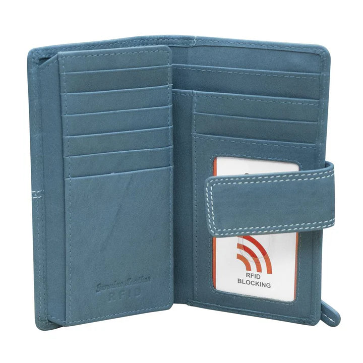 Midi Wallet | Jeans Blue Distressed Leather