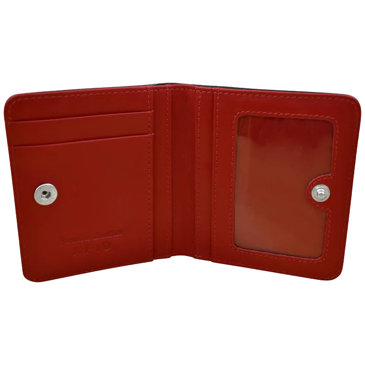 Two Tone Mini Bifold Wallet | Black/Red