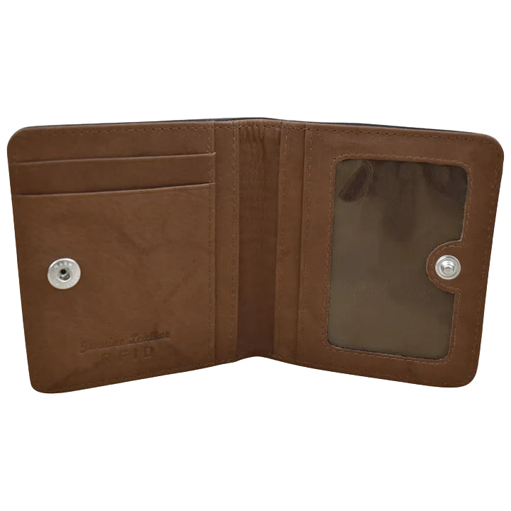 Two Tone Mini Bifold Wallet | Black/Toffee