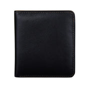 Black leather wallet on a white background