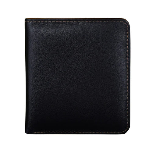 Black leather wallet on a white background