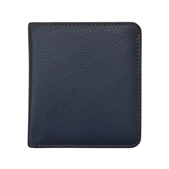 Two Tone Mini Bifold Wallet | Classic Navy/Antique Saddle